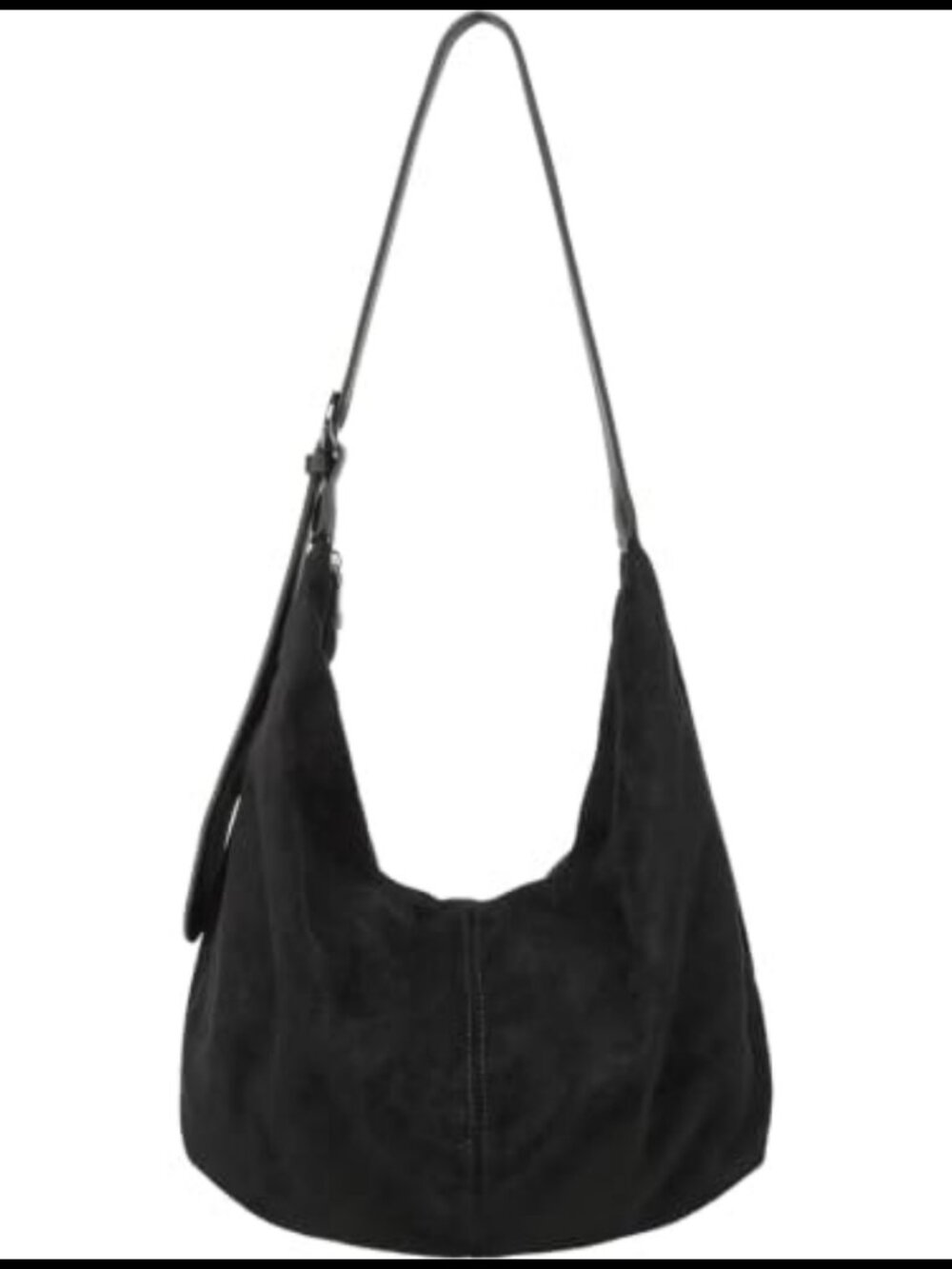 Faux Suede Slouchy Hobo Bag Adjustable Crossbody Shoulder Purse